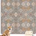 nunubaby Washable Pee Pads for Dogs, Stylish, Non-Slip and Leak-Proof Pee Pads. Reusable Potty Pads for Dogs for Crates and Floors.(Brown/Multi, 54" x54") (54x54 Inch (Pack of 2))