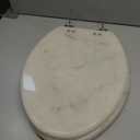 Solutions Deluxe Resin Marble Decorative Elongated Toilet Seat - Modern Home Design, No Slam, Slow Close