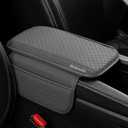 Upgraded Universal Car Center Console Cover for Sedans, Microfiber Leather Armrest Cover with Storage Bags, Comfortable and Durable Interior Accessory for Most Sedan Vehicles, 12.2 x 7.2 Grey