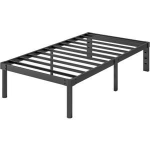 18 Inch Metal Twin Bed Frame Heavy Duty Platform Bed Frame No Box Spring Needed Easy Assembly Noise Free Black 4001-18B
