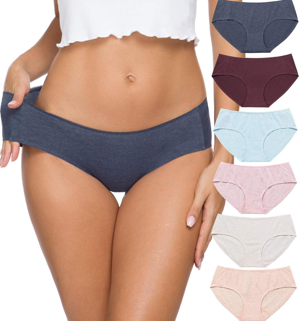 Wealurre Cotton Bikini Women's Breathable Panties Seamless Comfort Underwear, L