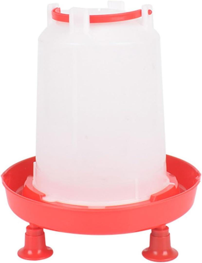 Thicken Chick Fountain Waterer Set for Outdoor Poultry Feeding Water Containers for Duck Quails Pigeons Water Fountain Chicken Waterer with Leg Support (3L)