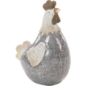 Deco 79 Polystone Rooster Decorative Garden Sculpture Indoor Outdoor Garden Statue, Outdoor Sculpture 8" x 5" x 13", Gray