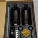 [Luxury] Kitchen Soap Dispenser Set - 16OZ Amber Glass Bottle, Stainless Steel Pump, Instant Dry Tray, Waterproof Labels, Non-Slip Silicone Pad, and Dish Brush | Upgrade for Your Kitchen and Bathroom