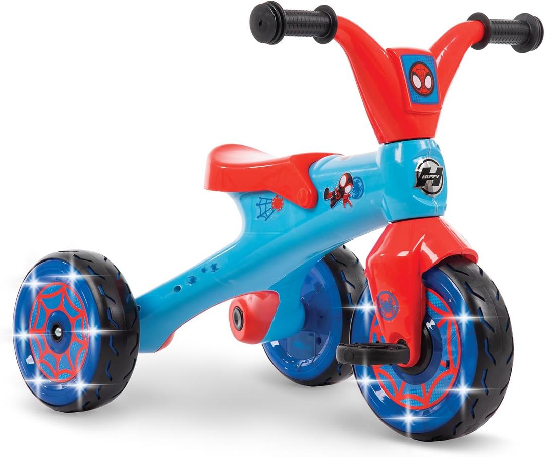 Huffy Marvel Spidey and His Amazing Friends Light Up Kids' Trike, Ideal for Ages 3+ Years Old, LED Light Feature, Under Seat Storage, Fun and Playful Design, Spidey and His Amazing Friends Graphics, Toddler