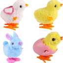 CICITOYWO Bunny and Jumping Chick Wind Up Toys Novelty Chicken Hopping Windup Toy for Kids Toddlers Adult Easter Egg Hunt Basket Stocking Stuffers Party Favors Goody Bag Fillers Gifts 