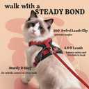 rabbitgoo Cat Harness and Leash for Walking, Escape Proof Soft Adjustable Vest Harnesses for Cats, Easy Control Breathable Reflective Strips Jacket, Black & Red, Medium