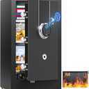 23.62" Tall Biometric Safe Box with Fireproof Waterproof Bag, 2.6 Cuft Fireproof Safe Large Document Storage Anti-Theft Dual Alerts, Mute Mode, Digital Security for Business