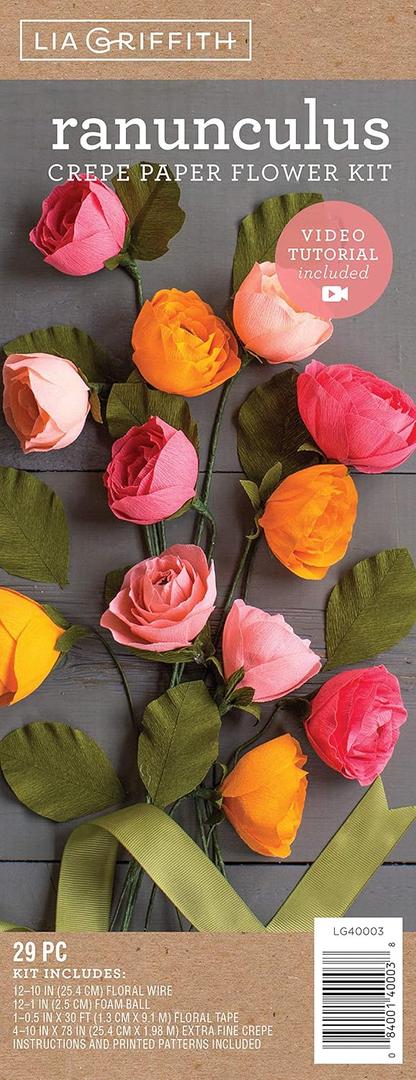 Creativity Street Lia Griffith LG40003 Crepe Paper Kit, Ranunculus Flowers, Assorted Sizes, Colors May Vary 29 Count Creativity Street Lia Griffith LG40003 Crepe Paper Kit, Ranunculus Flowers, Assorted Sizes, Colors May Vary 29 Count