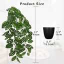 Large Fake Hanging Plants in Pot with Hook, 37" Artificial Hanging Monstera Albo Vines Plants, Fake Potted Greenery Plant for Room Wall Living Room Bathroom Kitchen, Big Faux Ivy Houseplants for Shelf