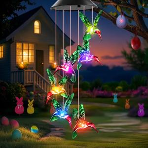 Mom Grandma Nana Wife Sister Gifts for Mothers Day, Easter Mother Birthday Gardening Hummingbird Gifts for Women, Winzwon Wind Chimes Solar Lights Outdoor Decor for Garden Patio Yard Porch