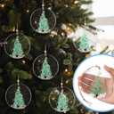 Yookeer 6 Pcs 4 Inch Coastal Christmas Ornament Xmas Ocean Themed Hanging Ornaments Aqua Christmas Tree Handmade Resin Seaglass Decor for Xmas Tree Beach Theme Birthday Home Decor