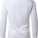Men's Dress Shirts Long Sleeve Stretch Wrinkle Free Wedding Formal Business Button Down Shirt (White, XXL)