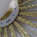 Anmotpe 23 inch Gold Starburst Wall Clock, Silent Non-Ticking Large Modern Starburst Decorative Clock for Home Decor, Living Room, Bedroom, Office