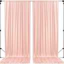 10 feet x 10 feet IFR Polyester Backdrop Drapes Curtains Panels with Rod Pockets - Wedding Ceremony Party Home Window Decorations - Blush Pink