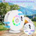 Bubble Machine for Kids Toddlers, 90 360 Rotatable Automatic Bubble Maker with RGB Light, 4000+ Bubbles/Min Bubble Blower for 3 4 5 6 7 8 Year Old, Easter Christmas Birthday Outdoor Wedding Gifts, White Light