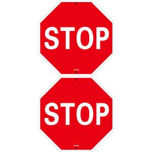 8 x 2-pack Stop Signs Red Stop Signage Aluminum Traffic Sign Warning Sign with 2 Pre-drilled Mount Holes, 30 X 30 cm