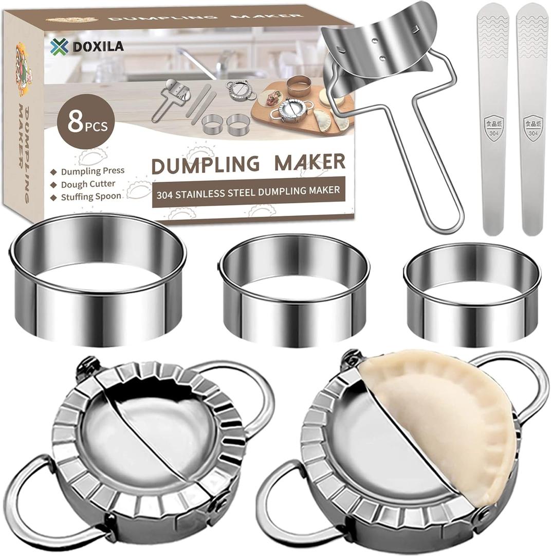 Dumpling Press Molds Set and Cutter - Make Dumpling Skin, Stuffing, Empanadas, Ravioli - Kitchen Accessories