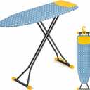 APEXCHASER Ironing Board with Iron Rest, Compact and Space Saver Iron Board, Extra Thick Cover, Height Adjustable, Wall Mount & Closet Hanger 13x43 Yellow