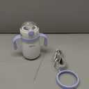 NCVI Kids Stainless Steel Straw Cup for Toddler 1-3 Years Old, Training Tumbler with Straw Spill Proof with Handle, Insulated Bottle to Keep Cold Warm for Water/Milk/Drink, Blue 10floz,Christmas Gift