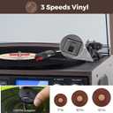 Record Player 9 in 1 Entertainment for Home Gatherings, 3 Speed Bluetooth Turntable with CD Cassette USB SD Playback, AM FM Radio, Built in Stereo Speakers, RCA Output, Headphone Jack, Remote Control