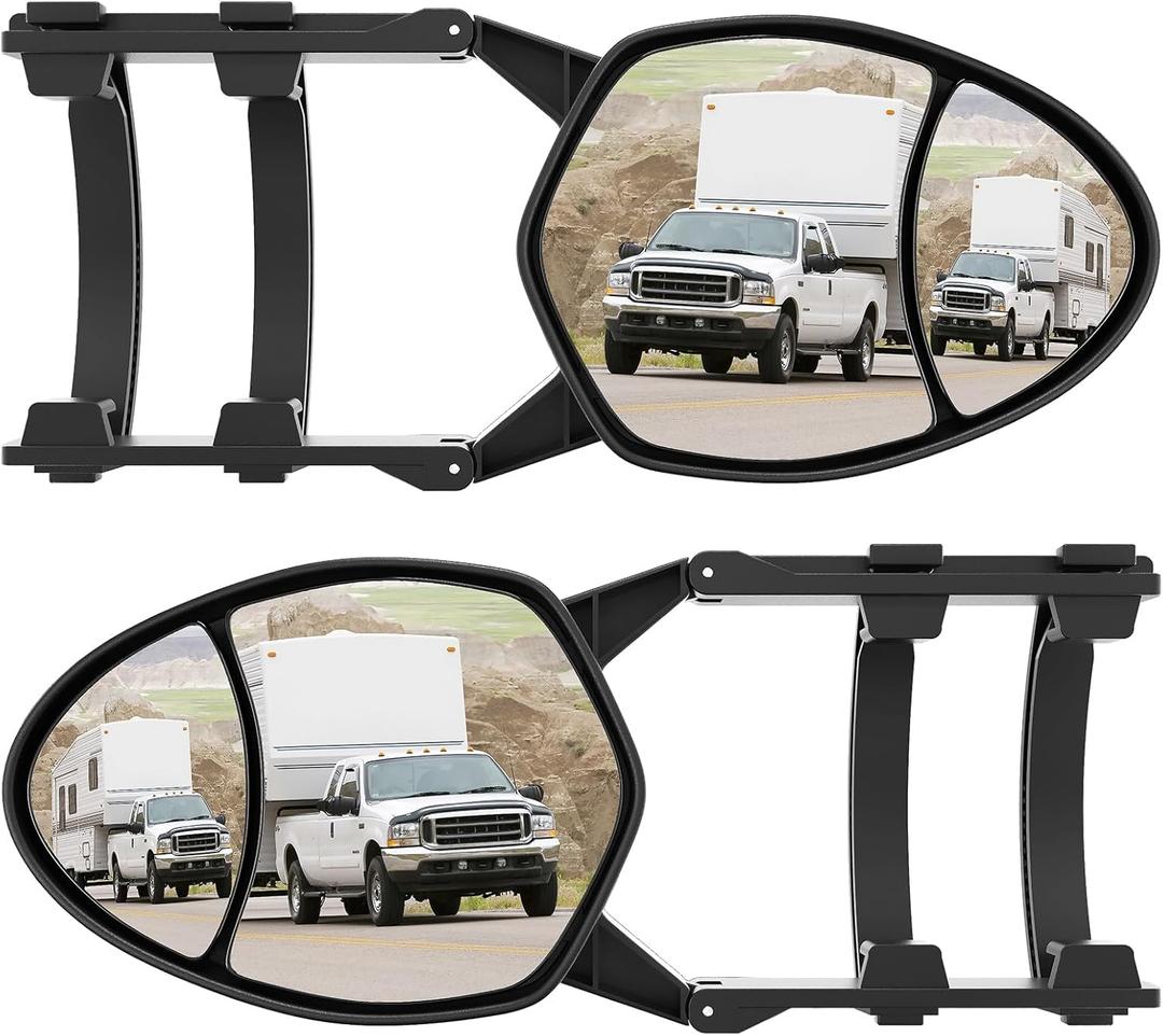 MKING Towing Mirrors, Side Mirror Extensions for Towing,Fit all System Universal Clip-on towing mirror, On side adjustable 180 Degree Rotation Extends.