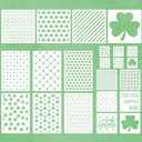22 Pcs Shamrocks Cookie Stencils for Royal Icing, St Patricks Day Clover & Irish Gnome Templates, Reusable PET Baking Stencils in Assorted Sizes for Cookies, Desserts & Crafts