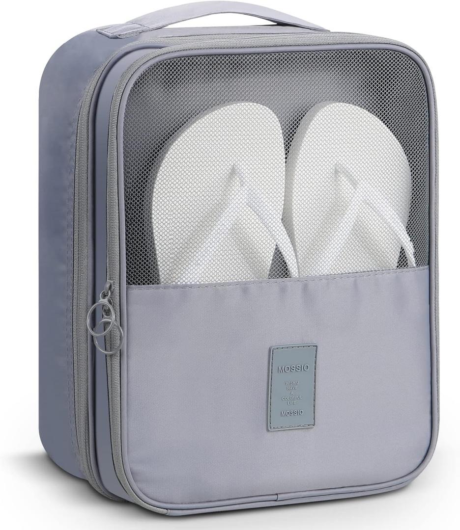 Mossio Shoe Bag Holds 3 Pair of Shoes for Travel and Daily Use Storage Pouch (Grey)