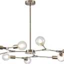 KCO Lighting Sputnik Chandelier 9-Light Sand Nickel Semi Flush Mount Ceiling Light Adjustable Modern Silver Sputnik Pendant Lighting Vintage Ceiling Light Fixture for Kitchen Dining Room