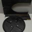 Stupa Solid Wood End Table  22" Tall Round Side Table for Living Room or Bedroom, Handcrafted Accent Table in Distressed Black Finish, Easy Assembly, Modern Minimalist Design for Small Spaces