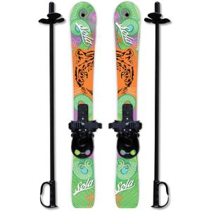 SOLA Kids Ski Set – Beginner Cross Country Skis with Poles and Adjustable Bindings for Ages 3–4, Backyard Winter Fun, 27.25" x 3.5"