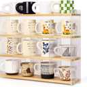 Coffee Mug Holder Wooden Cup Station Organizer 4-Tier Cup Holder for Coffee Bar Mug Display Rack for Countertop Mug Holder Shelf for Home Kitchen Pine Wood