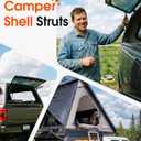 16 Inch 38 Lbs Shocks, C16-09209 A.R.E Truck Cap Struts, C16-33309 15.7 in 38# Gas Spring Lift Support for Snugtop Camper Shell Window Leer Topper Canopy Replacement Parts, 2 Pack