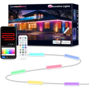 RGB LED Outdoor Patio Lights - IP68 Waterproof, 20 LEDs, Dynamic Color LED Light Strips for Patio Decor