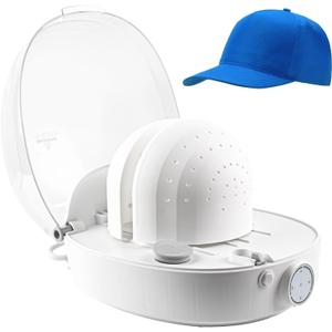 Hat Cleaner, Automatic Hat Steam Cleaner, Hat Shaper, All in One Hat Care Machine, Steam Cleaning & Ironing and Fast Drying for Baseball Caps, Bucket Hats, Felt Hats (Light White)