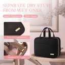 HOTOR Travel Toiletry Bag - Hanging Toiletry Bag for Women & Men, Makeup Bag/Big Comparment, Waterproof for Travel Accessories, Travel Essentials, Medium, Black