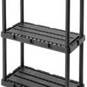 Gracious Living 3 Shelf Knect-A-Shelf Solid Light Duty Storage Unit 12 x 24 x 33 Organizer for Home, Garage, Basement & Laundry, Black