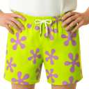 Green Purple Star Shorts Trunks for Mens Adult Teens - Swim Suit Pink Halloween Costume Cosplay (Green, XL)