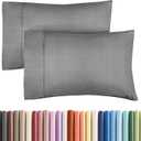 King Pillow Cases Set of 2 - Ultra Soft Hotel Quality Pillowcase Covers - Comfy, Cozy & Wrinkle Free - Shrinkage and Fade Resistant - Machine Washable Pillow Protectors - 2 Piece Set - Heathered Grey