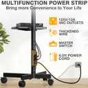 TVON Mobile TV Stand with Power Outlet, Tilt Rolling TV Cart for 23-65 Inch LCD LED OLED Flat Curved Screen TVs up to 88 lbs, Height Adjustment Portable TV Stand on Wheels, Max VESA 400x400mm