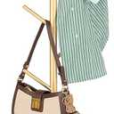 ZOZOE Metal Coat Rack Stand, Modern Coat Rack Freestanding with 8 Hooks, Coat Racks Easy to Assemble, Coat Tree Stand for Bags, Hats, Entryway, Office (Golden) (Golden Cross Base)