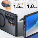 TORRAS Strong Magnetic & Seamless Stand for Samsung Galaxy S25 Ultra Case, Fit for MagSafe, Mil-Grade Drop Protection, Kickstand for Samsung Galaxy S25 Ultra Case, Translucent Back/Black Edge