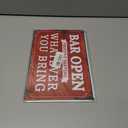 VSIIKO Bar Open and Cheers Funny Metal Tin Sign Home Bar Signs for Man Cave Coffee Small Vintage Wall Decor for Men 8x12 Inch2pcs