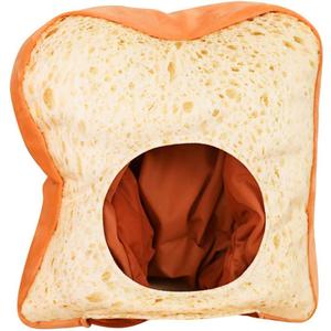 Warmtree Cute Plush Hat Funny Novelty Plush Animal Fruit Hat Mask Cap Photo Props Dress Up Hat Cosplay Halloween Party Costume Headgear (Bread)