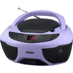 Jensen CD-475PL Portable Sport Stereo Boombox CD Player with AM/FM Radio and Aux Line-in & Headphone Jack (Lavender Purple) (Lavender Purple Limited Edition Color)