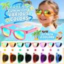GIFTINBOX Party Favors Kids Sunglasses - Sunglasses Bulk for Kid Age 3-8, Neon Glasses with UV 400 Protection for Boys Girls, Goodie Bags Stuffers for Birthday Classroom Graduation Gifts - 32 Packs