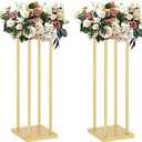 Vincidern 4Pcs Wedding Centerpieces for Tables, 23.6in Metal Flower Stand Gold Wedding Centerpieces Tall Vases Geometric Flower Stand for Wedding Decorations, Birthday, Event, Home