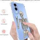 Hungo Compatible for Samsung Galaxy S25 Edge Case for Women Girls Clear Design Cute, Girly for Women Girls Floral Transparent Skin Skull Skeleton