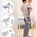 Babelio 26-40" Wide Baby Gate for Stairs & Doorways, 3 Ways Locking System with Auto-Close, Pressure Mounted No Drilling, Easy Install for Stairs, Hallway, Kitchen, Indoor Use, White (2 Pack)