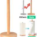 2 x Wooden Paper Towel Holder - Large Size Solid Wood Paper Towel Holder with Anti-Skid Base for Kitchen, Living Room,Bathroom